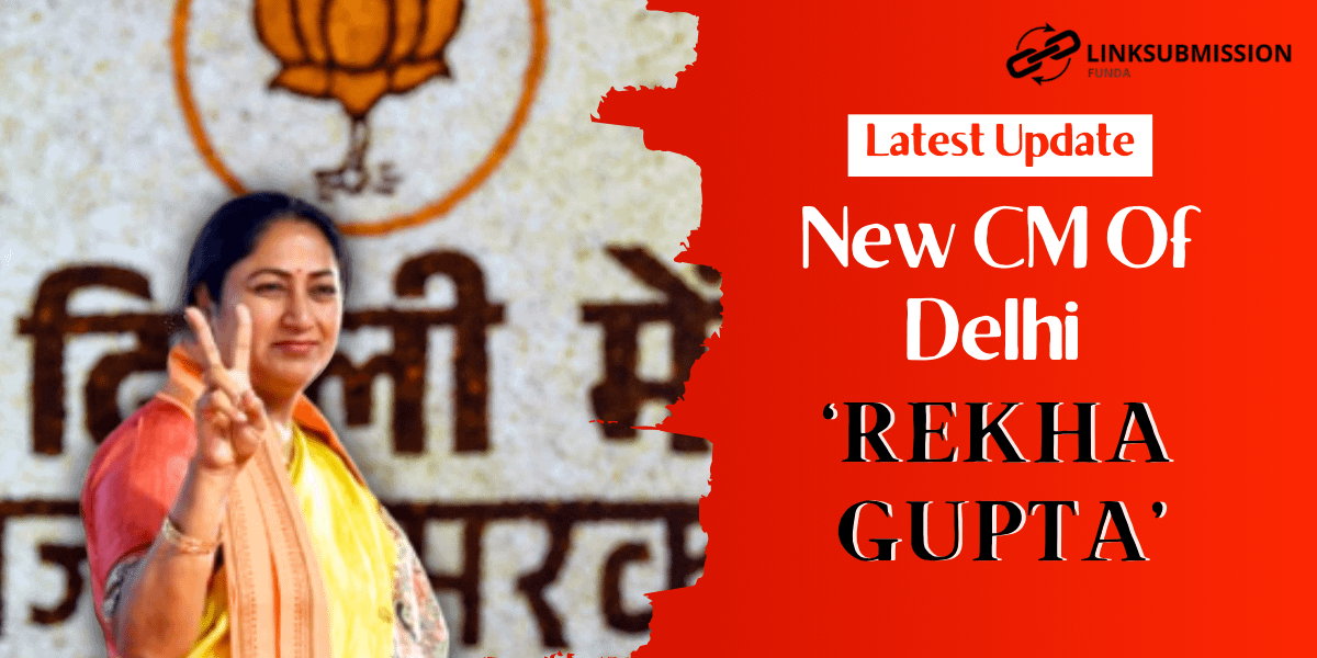 New CM of Delhi, Rekha Gupta, Posing with a victory sign.