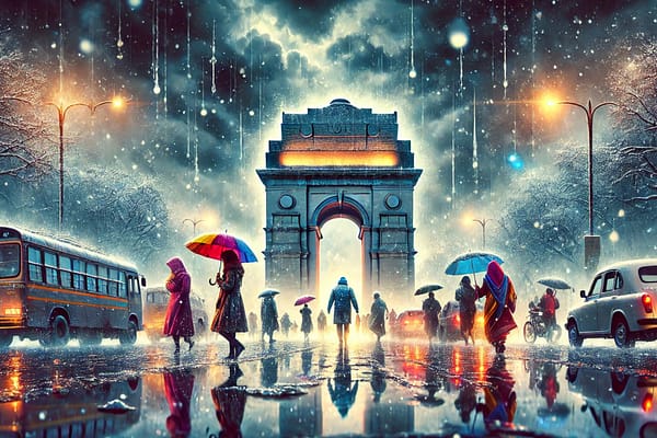 Delhi Records Highest December Rainfall in 15 Years, Temperature Drops Delhi during the heavy December rainfall